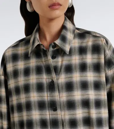 The Attico Checked asymmetric cotton shirt | Thumbnail 3