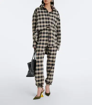 The Attico Checked asymmetric cotton shirt | Thumbnail 4
