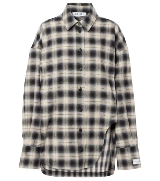 The Attico Checked asymmetric cotton shirt