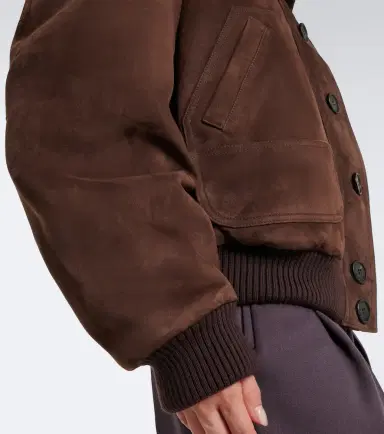 The Attico Oversized suede bomber jacket | Thumbnail 4