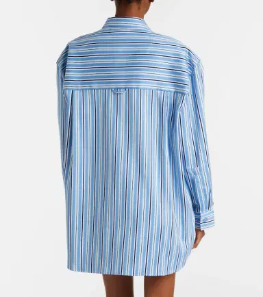The Frankie Shop Oana striped cotton-blend shirt | Thumbnail 3