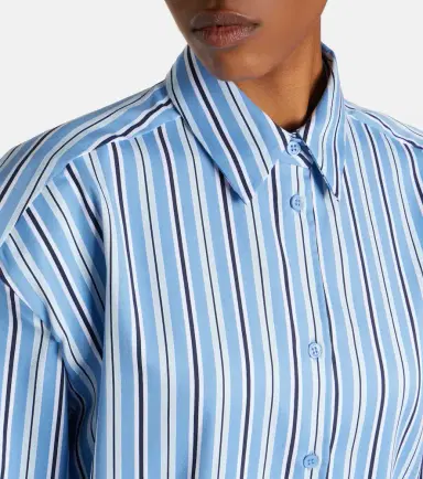 The Frankie Shop Oana striped cotton-blend shirt | Thumbnail 6