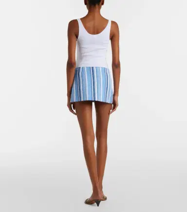 The Frankie Shop Hera striped cotton-blend miniskirt | Thumbnail 3