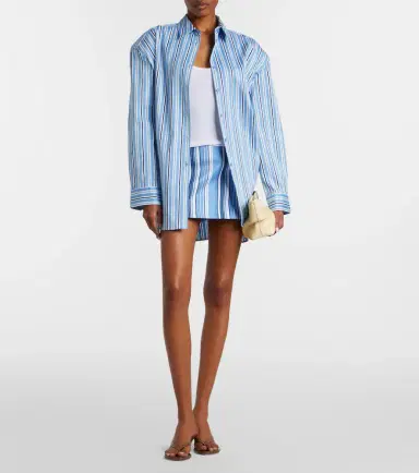 The Frankie Shop Hera striped cotton-blend miniskirt | Thumbnail 5