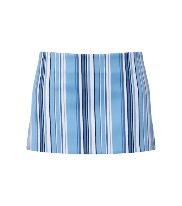 Hera striped cotton-blend miniskirt
