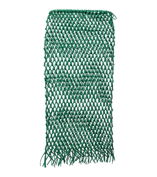Nelaya macramé leather midi skirt