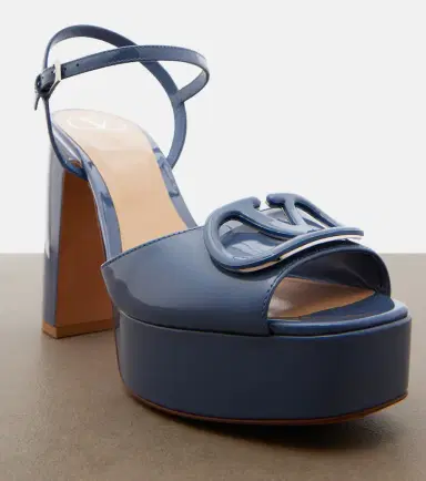 Valentino Garavani VLogo patent leather platform sandals | Thumbnail 2 Valentino Garavani VLogo patent leather platform sandals | Thumbnail 2