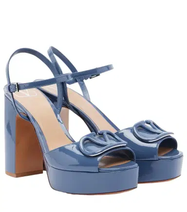 Valentino Garavani VLogo patent leather platform sandals | Thumbnail 1 Valentino Garavani VLogo patent leather platform sandals | Thumbnail 1