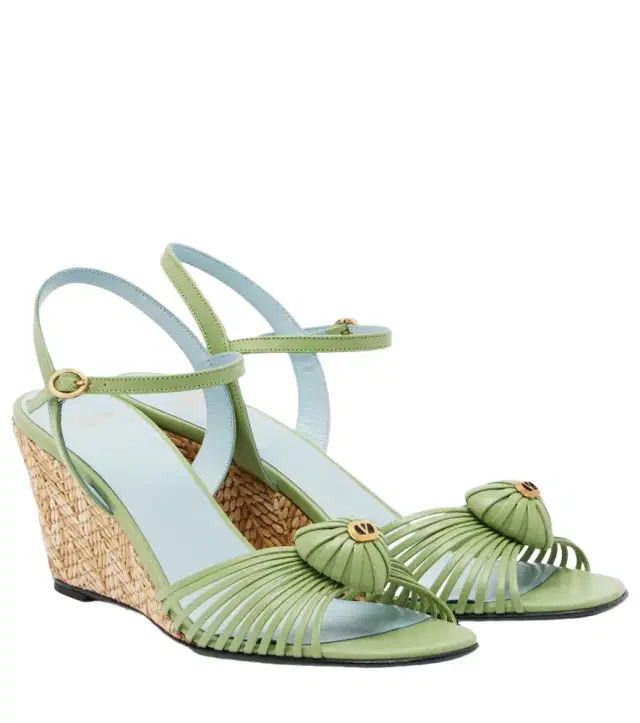 Caur Royal leather wedge sandals