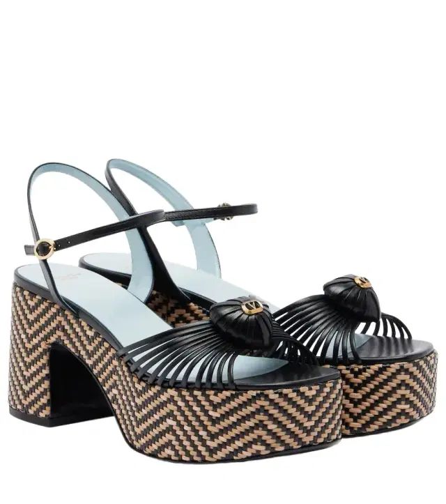Valentino Garavani Caur Royal leather platform sandals