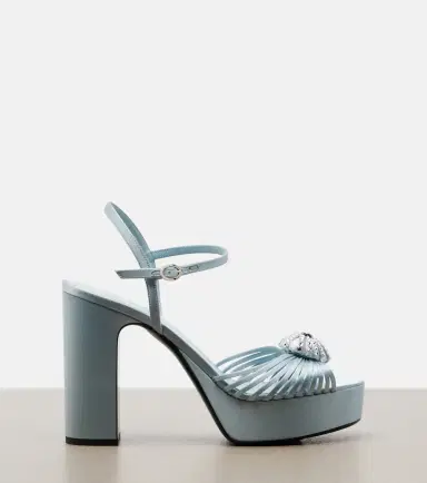 Valentino Garavani Caur Royal satin platform sandals | Thumbnail 4