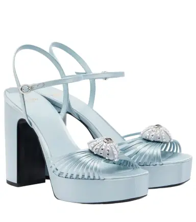 Valentino Garavani Caur Royal satin platform sandals | Thumbnail 1