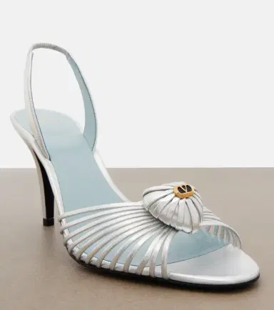 Valentino Garavani Caur Royal metallic leather slingback sandals | Thumbnail 2 Valentino Garavani Caur Royal metallic leather slingback sandals | Thumbnail 2