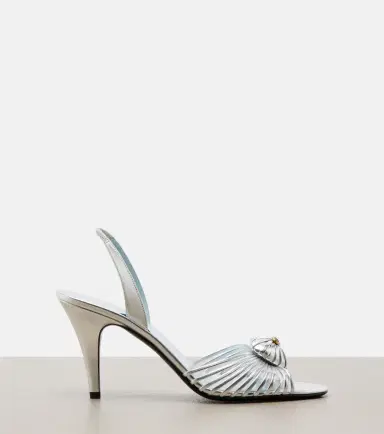 Valentino Garavani Caur Royal metallic leather slingback sandals | Thumbnail 3 Valentino Garavani Caur Royal metallic leather slingback sandals | Thumbnail 3