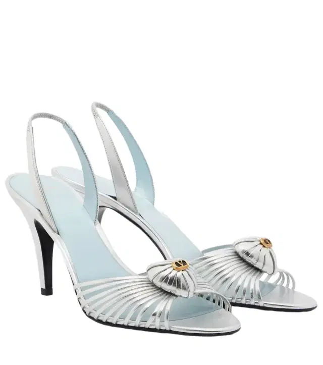 Valentino Garavani Caur Royal metallic leather slingback sandals