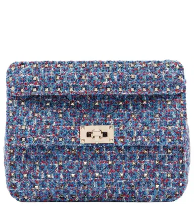 Valentino Garavani Rockstud Spike Medium tweed top-handle bag | Thumbnail 1 Valentino Garavani Rockstud Spike Medium tweed top-handle bag | Thumbnail 1