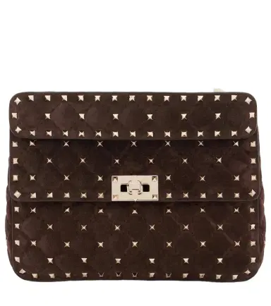 Valentino Garavani Rockstud Spike Medium suede top-handle bag | Thumbnail 1 Valentino Garavani Rockstud Spike Medium suede top-handle bag | Thumbnail 1