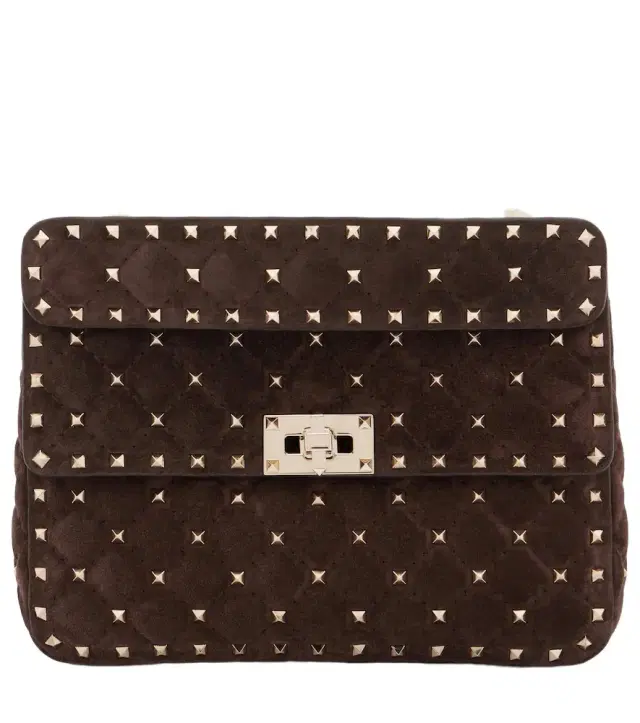 Rockstud Spike Medium suede top-handle bag