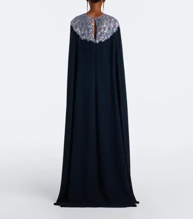 Oscar de la Renta Embellished caped silk-blend gown | Thumbnail 4 Oscar de la Renta Embellished caped silk-blend gown | Thumbnail 4