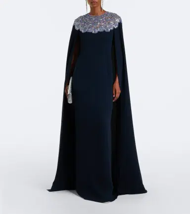Oscar de la Renta Embellished caped silk-blend gown | Thumbnail 5 Oscar de la Renta Embellished caped silk-blend gown | Thumbnail 5
