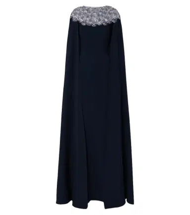 Oscar de la Renta Embellished caped silk-blend gown | Thumbnail 1 Oscar de la Renta Embellished caped silk-blend gown | Thumbnail 1