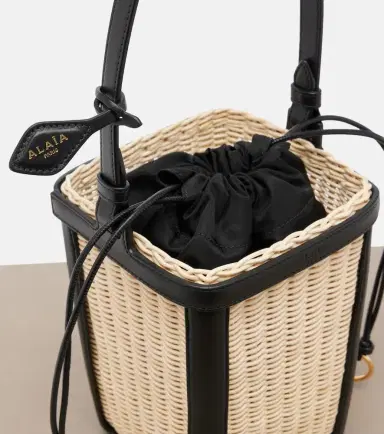 Alaïa Alaïa Small wicker and leather bucket bag | Thumbnail 2