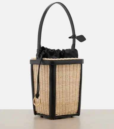 Alaïa Alaïa Small wicker and leather bucket bag | Thumbnail 3