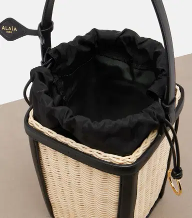 Alaïa Alaïa Small wicker and leather bucket bag | Thumbnail 4