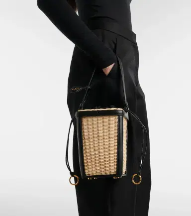 Alaïa Alaïa Small wicker and leather bucket bag | Thumbnail 5