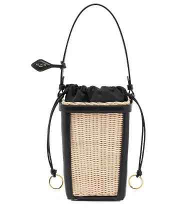 Alaïa Alaïa Small wicker and leather bucket bag | Thumbnail 1