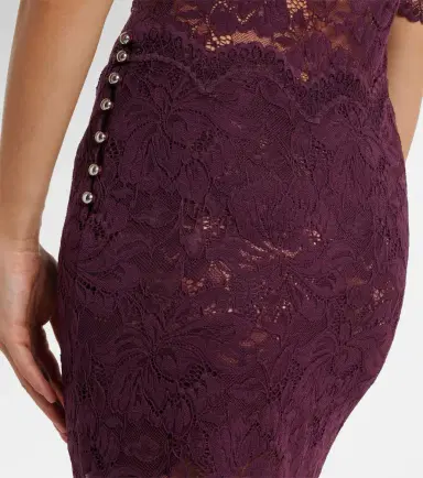 Rabanne Floral lace midi skirt | Thumbnail 2