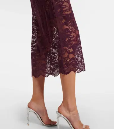 Rabanne Floral lace midi skirt | Thumbnail 3