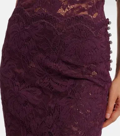 Rabanne Floral lace midi skirt | Thumbnail 6