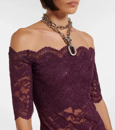 Rabanne Off-shoulder lace top | Thumbnail 2