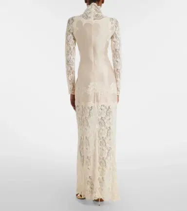 Rabanne Lace and satin maxi dress | Thumbnail 3
