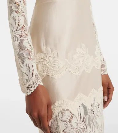 Rabanne Lace and satin maxi dress | Thumbnail 5