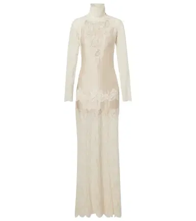 Rabanne Lace and satin maxi dress | Thumbnail 1