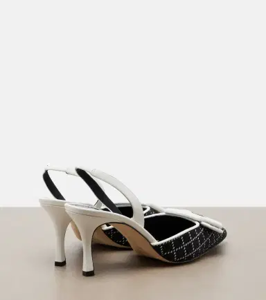 Manolo Blahnik Mayslibi raffia-effect slingback pumps | Thumbnail 4 Manolo Blahnik Mayslibi raffia-effect slingback pumps | Thumbnail 4