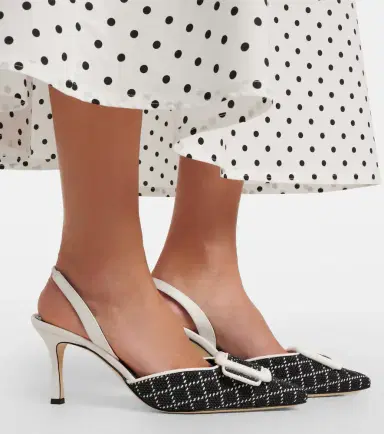 Manolo Blahnik Mayslibi raffia-effect slingback pumps | Thumbnail 6 Manolo Blahnik Mayslibi raffia-effect slingback pumps | Thumbnail 6
