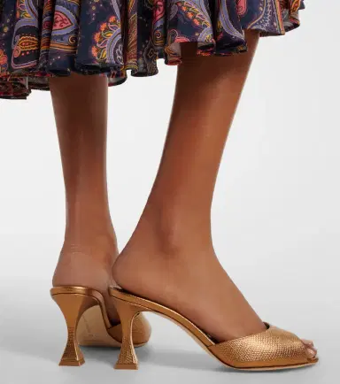 Manolo Blahnik Jadaron metallic leather mules | Thumbnail 5