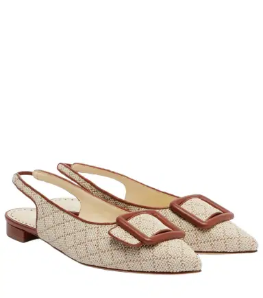 Manolo Blahnik Maylura raffia-effect slingback flats | Thumbnail 1 Manolo Blahnik Maylura raffia-effect slingback flats | Thumbnail 1
