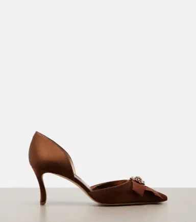Manolo Blahnik Apidosa embellished satin pumps | Thumbnail 2