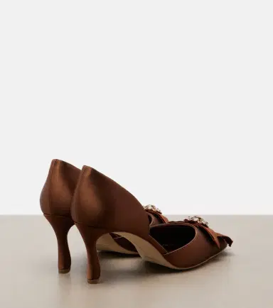Manolo Blahnik Apidosa embellished satin pumps | Thumbnail 4