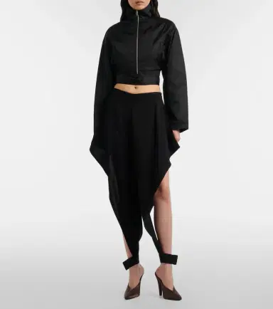 Alaïa Alaïa Cutout ruffled tapered pants | Thumbnail 4