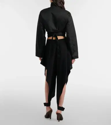 Alaïa Alaïa Cutout ruffled tapered pants | Thumbnail 5
