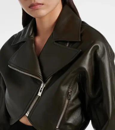 Alaïa Alaïa Cropped leather biker jacket | Thumbnail 3 Alaïa Alaïa Cropped leather biker jacket | Thumbnail 3