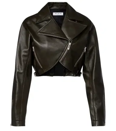 Alaïa Alaïa Cropped leather biker jacket | Thumbnail 1 Alaïa Alaïa Cropped leather biker jacket | Thumbnail 1