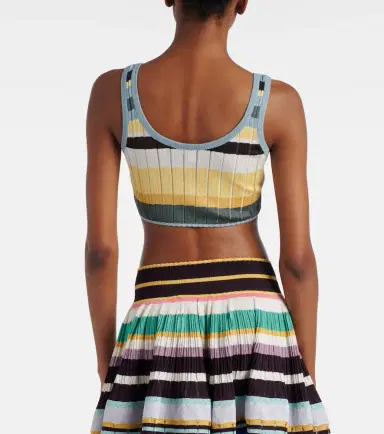 Alaïa Alaïa Striped knitted crop top | Thumbnail 3