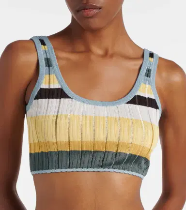 Alaïa Alaïa Striped knitted crop top | Thumbnail 4