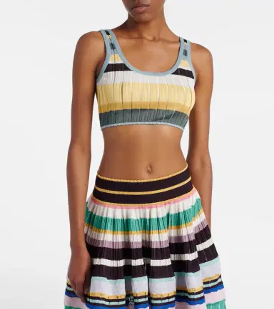 Alaïa Alaïa Striped knitted crop top | Thumbnail 5